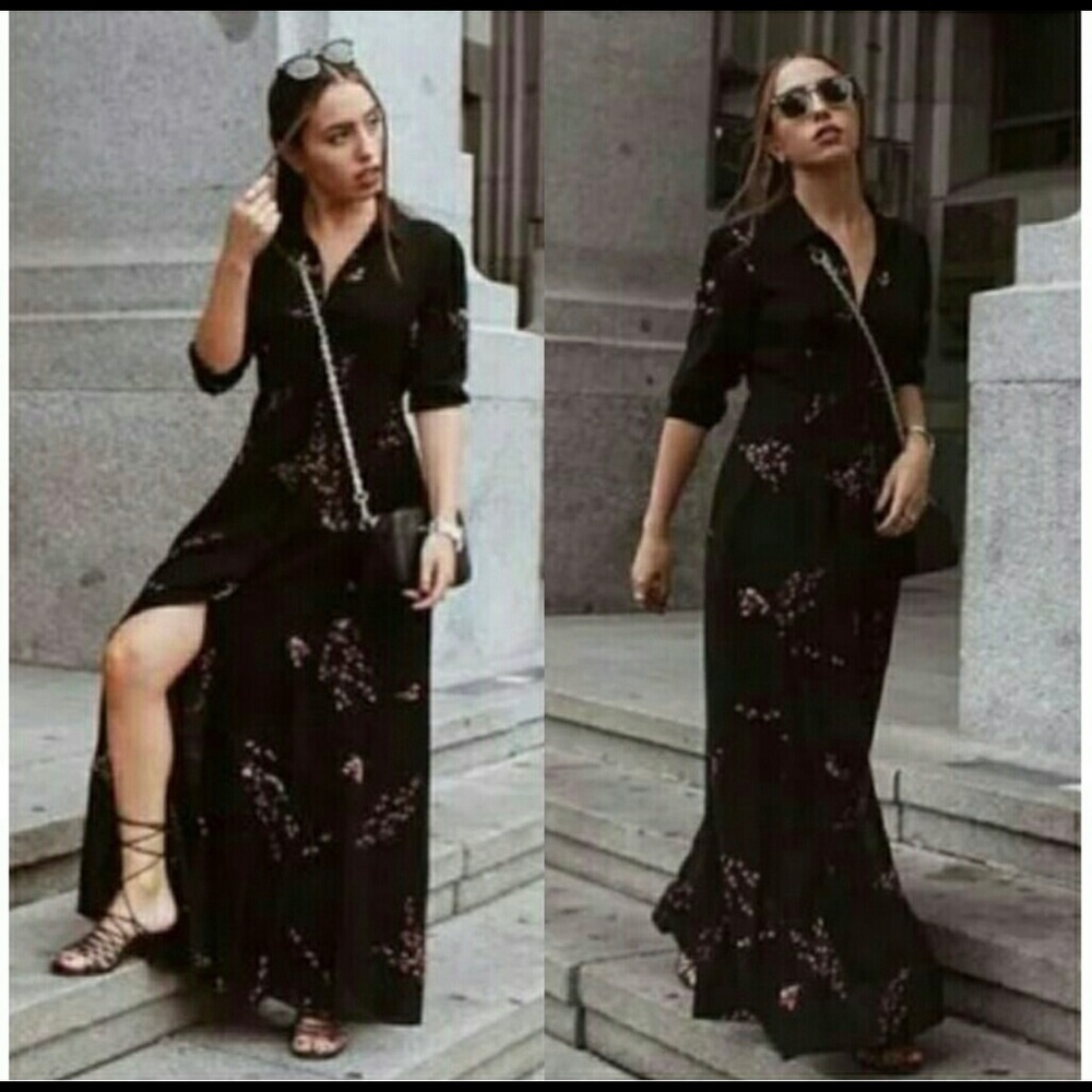 ZARA Button down  Maxi Floral dress